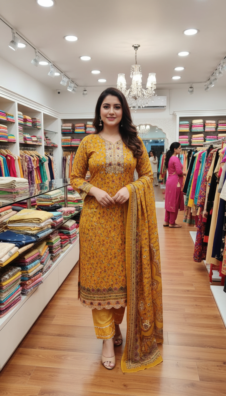 Elegent Embridary Cotton Three piece 707