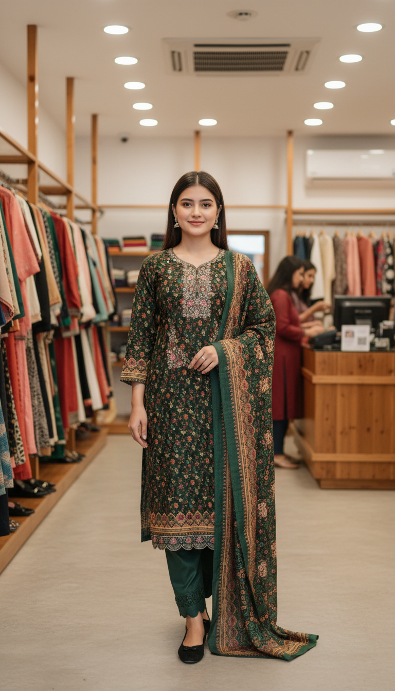 Elegent Embridary Cotton Three piece 707