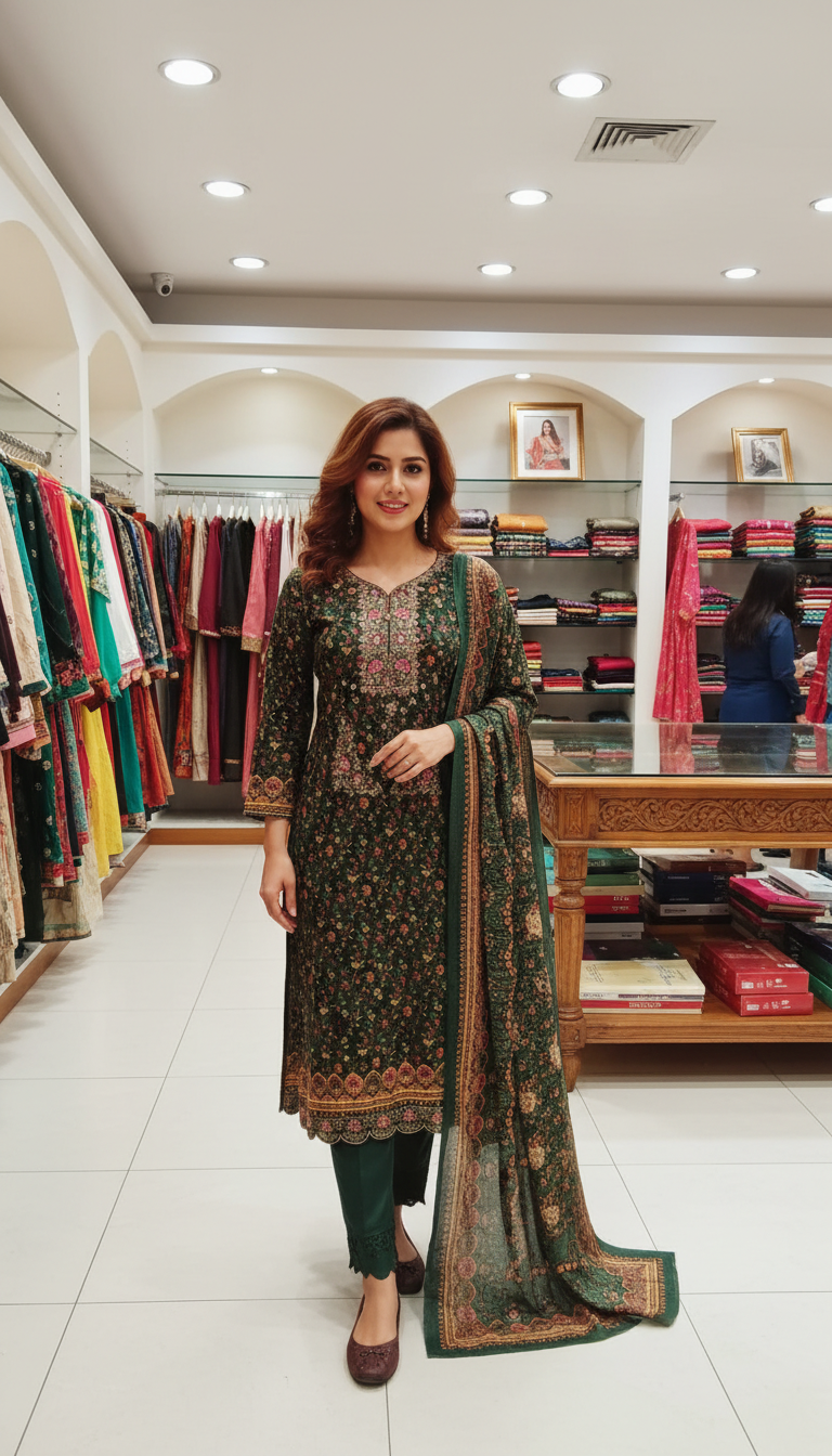 Elegent Embridary Cotton Three piece 707