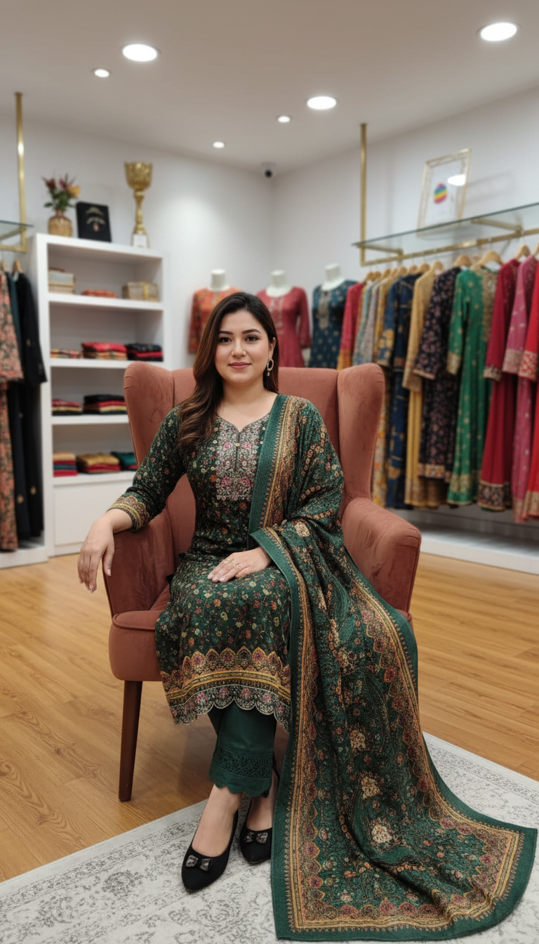 Elegent Embridary Cotton Three piece 707