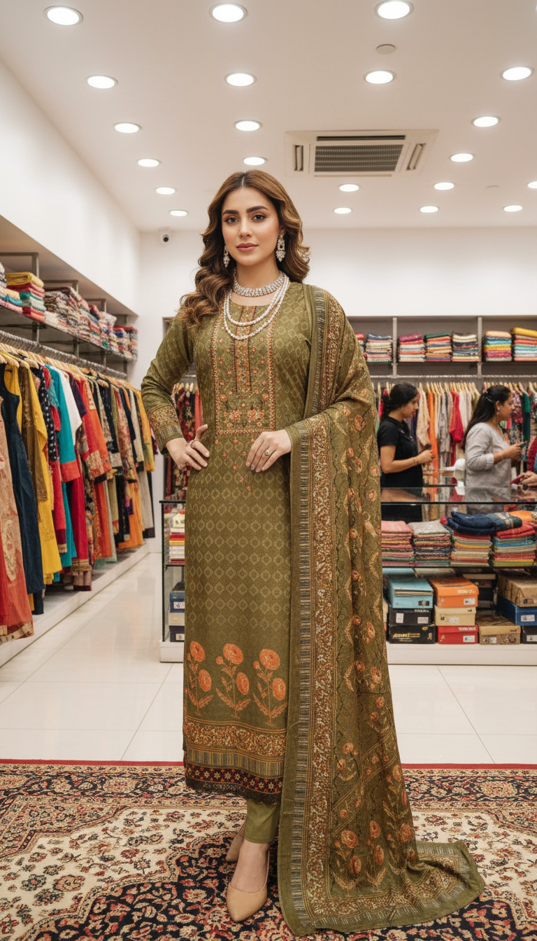 Embridary Cotton Three piece 10902